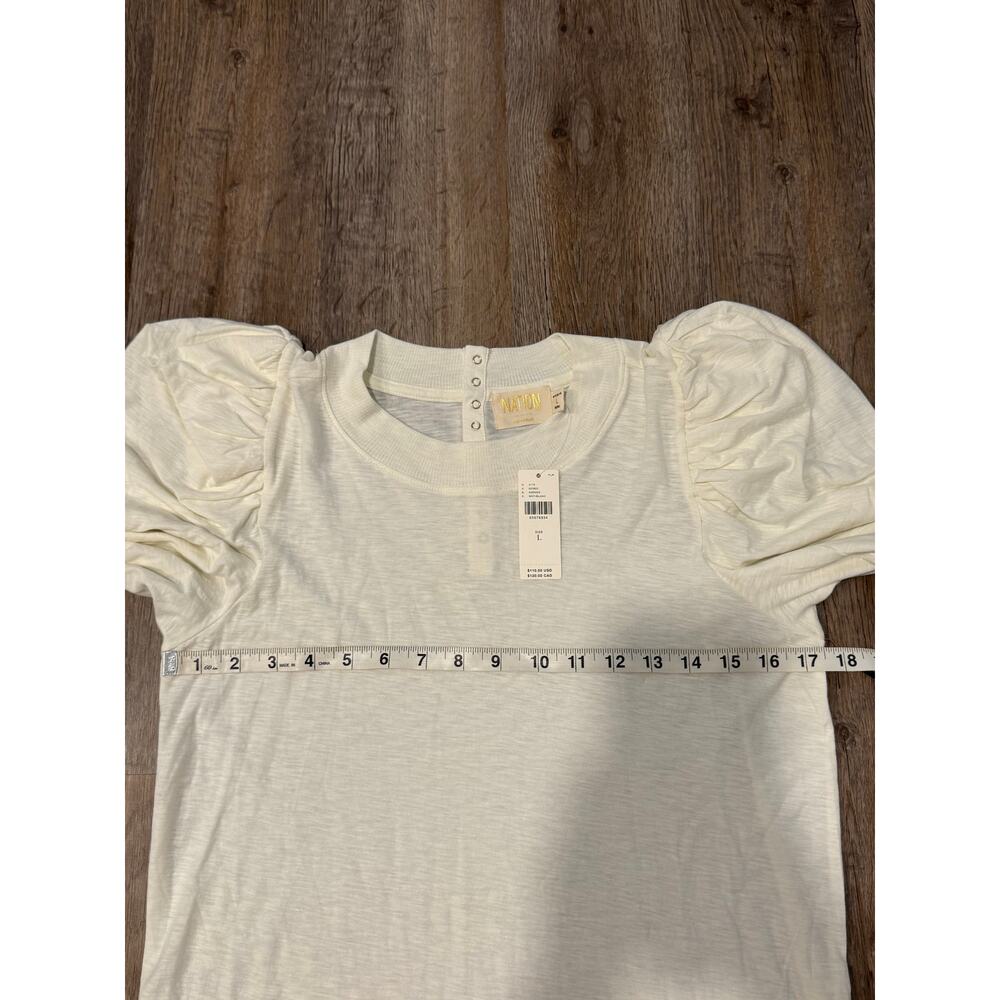Anthropologie Nation Los Angeles Women’s Zeta Puff-Sleeve Top Size Large - Picture 9 of 13